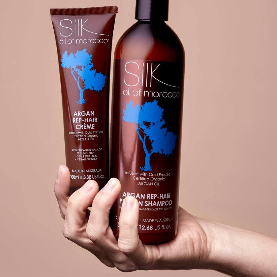 Silk Oil of Morocco Argan Rep Hair Protein Shampoo and Conditioner 375ml