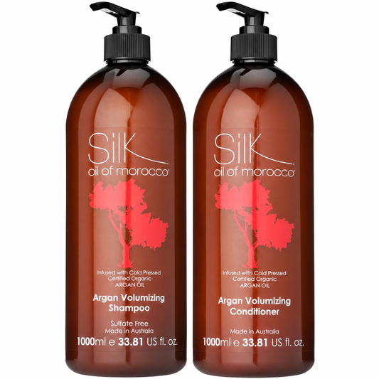 Silk Oil of Morocco Argan Volumizing Shampoo and Conditioner 1000ml