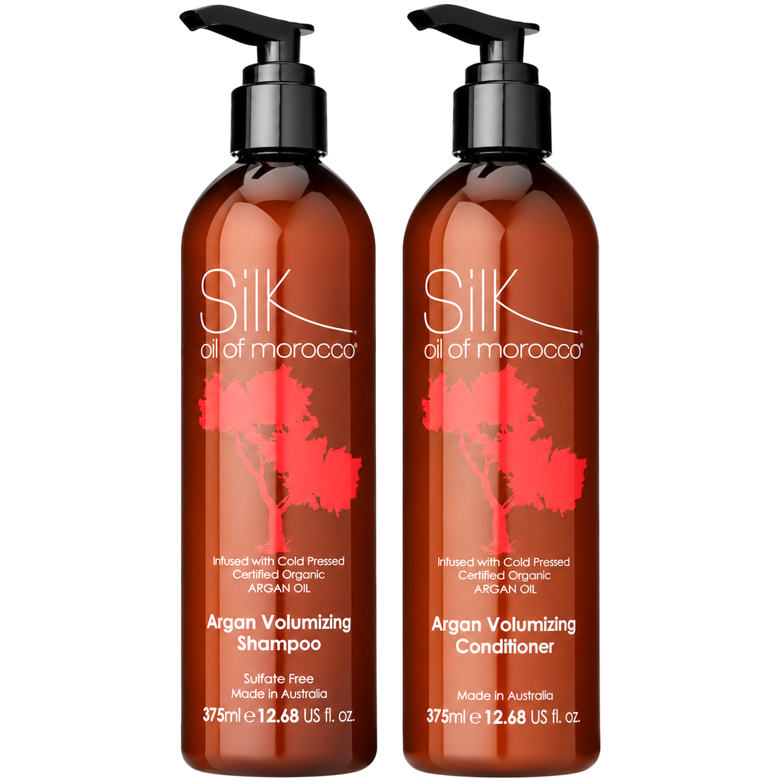 Silk Oil of Morocco Argan Volumizing Shampoo and Conditioner 375ml