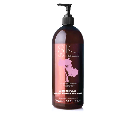 Silk Oil of Morocco Patchouli, Geranium & Ylang Ylang Argan Body Wash 1000ml