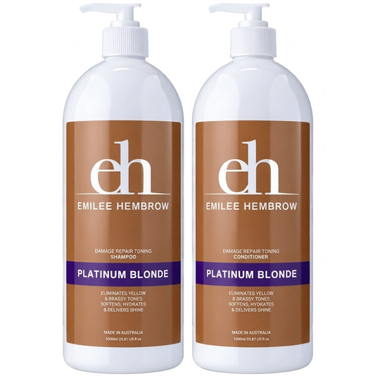 Silk Oil of Morocco Platinum Blonde Purple Toning Shampoo and Conditioner 1000ml
