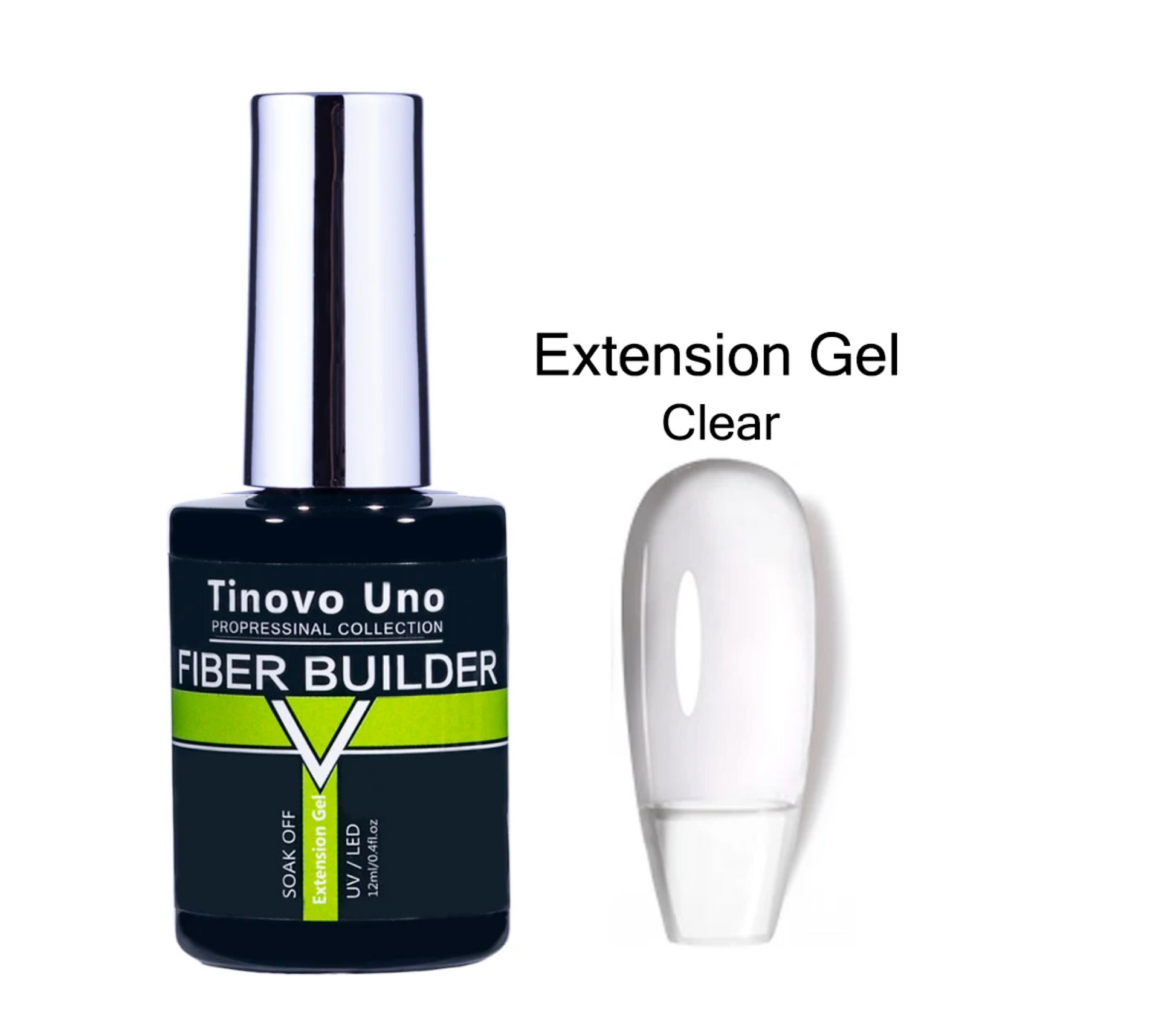 Tinovo Professional Nail Fiber Builder Extension Gel Clear 12ml