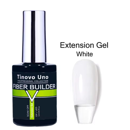 Tinovo Professional Nail Fiber Builder Extension Gel Clear 12ml WHITE
