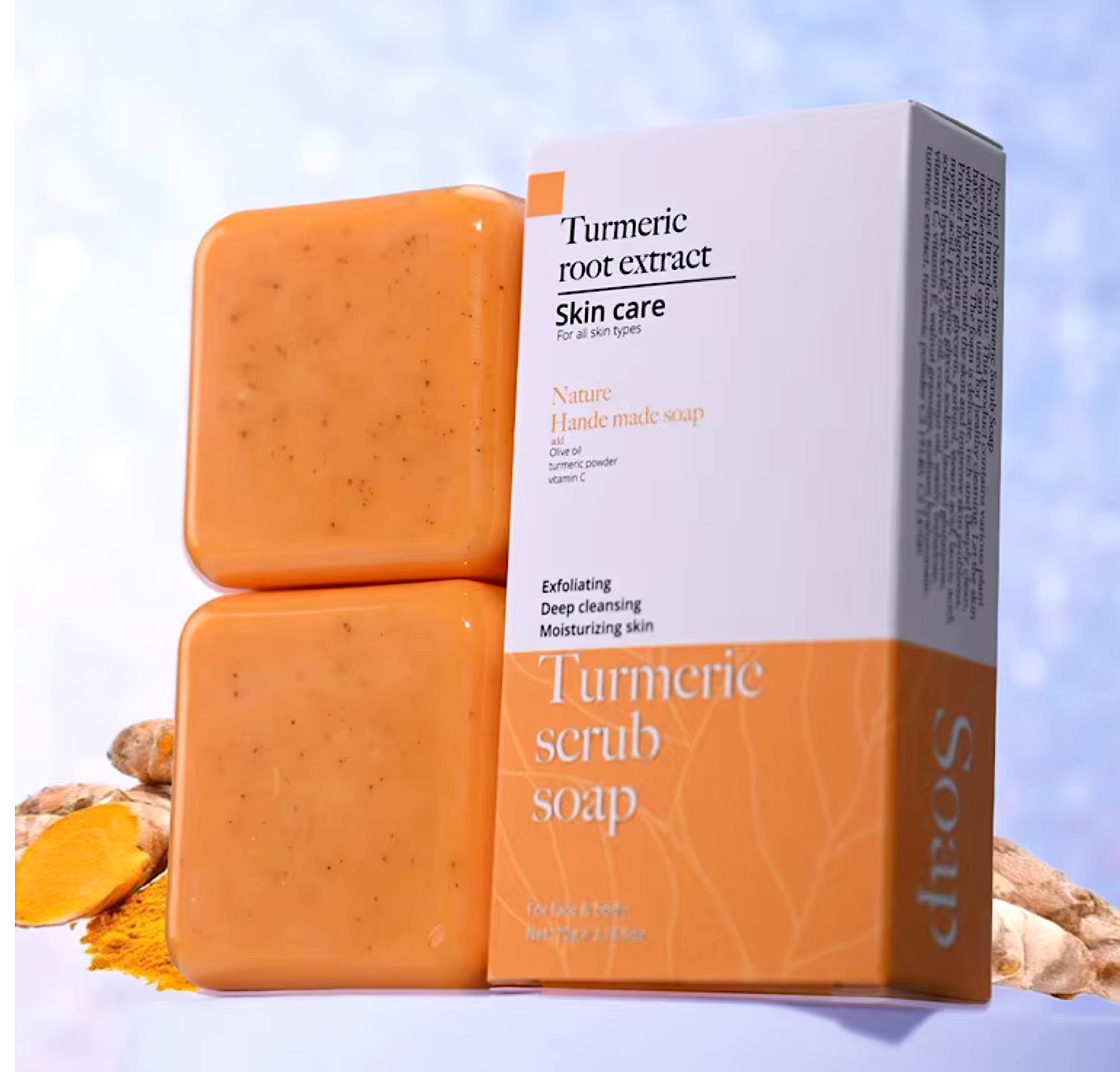 Turmeric Root Extract Hand Made Soap Scrub 70g (2pc)