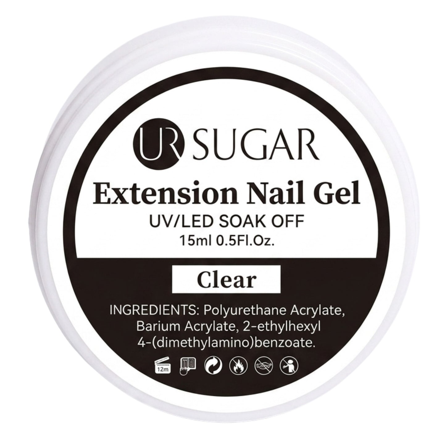 Ur Sugar Extension Nail Milky Color Gel Extension Clear 15ml
