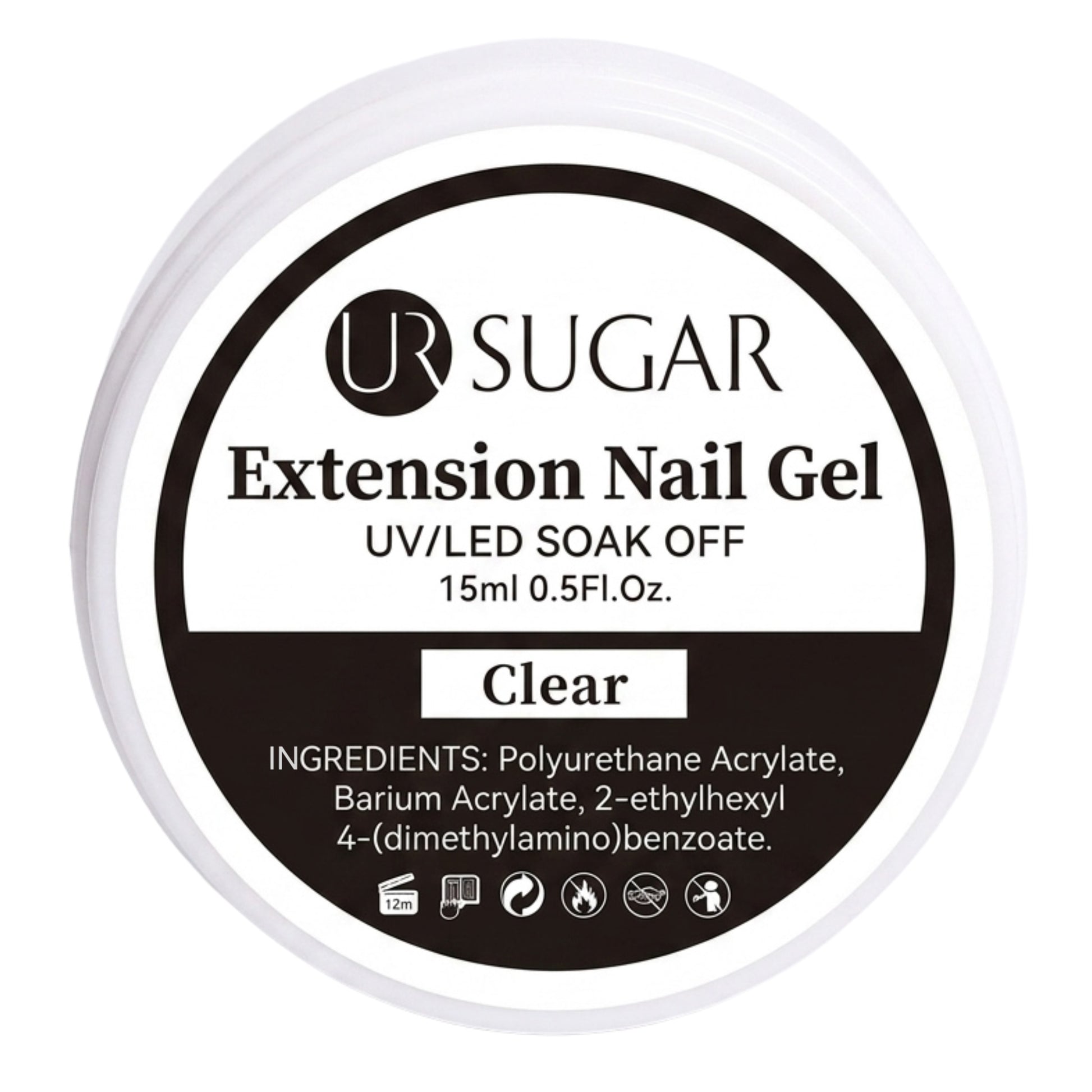 Ur Sugar Extension Nail Milky Color Gel Extension Clear 15ml
