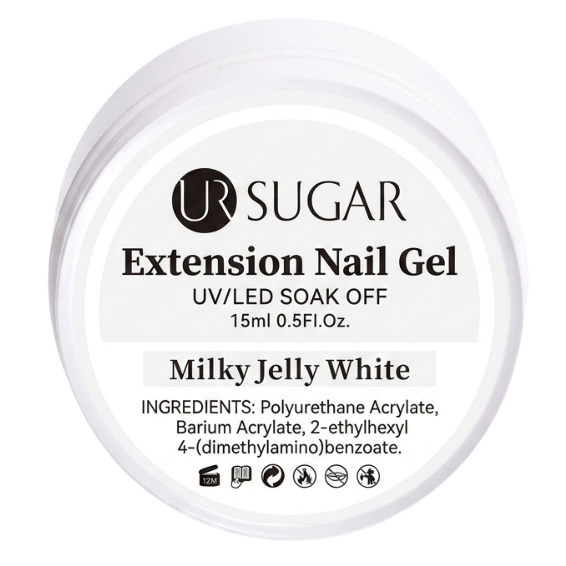 Ur Sugar Extension Nail Milky Color Gel Extension Jelly White 15ml