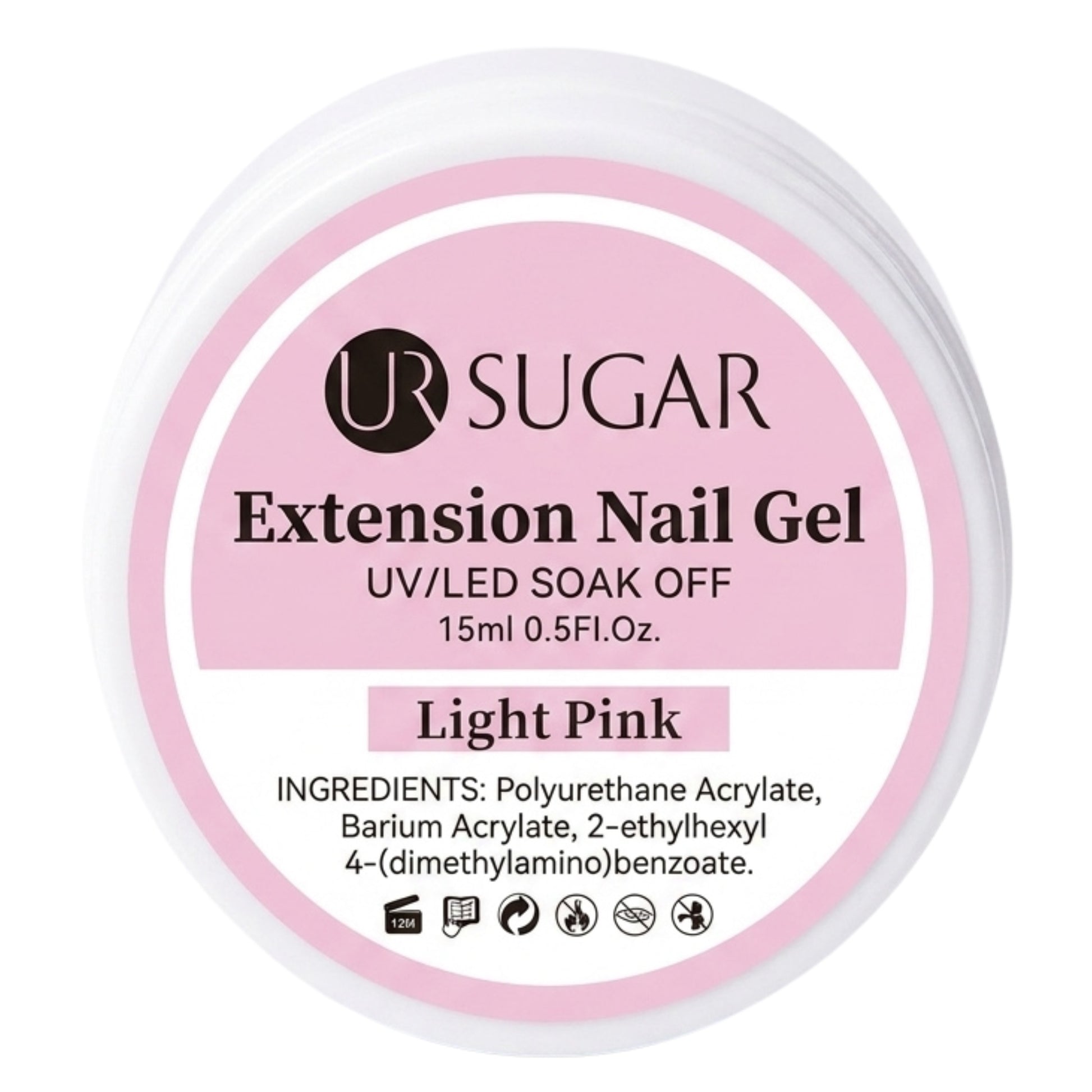 Ur Sugar Extension Nail Milky Color Gel Extension Light Pink 15ml