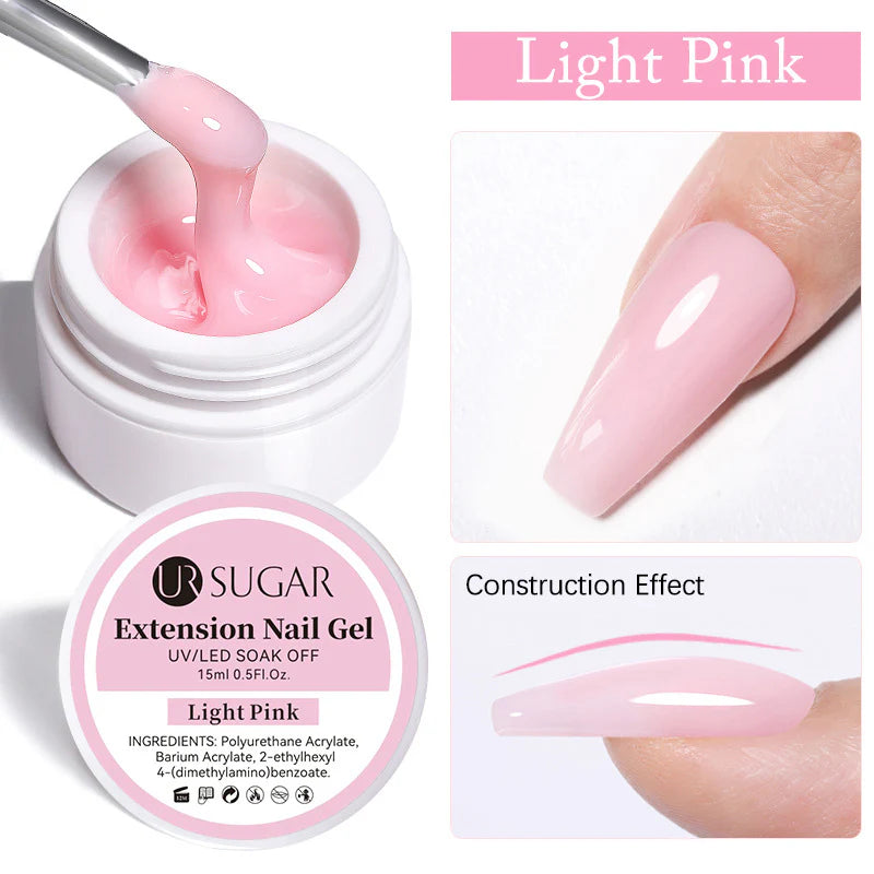 Ur Sugar Extension Nail Milky Color Gel Extension Light Pink 15ml