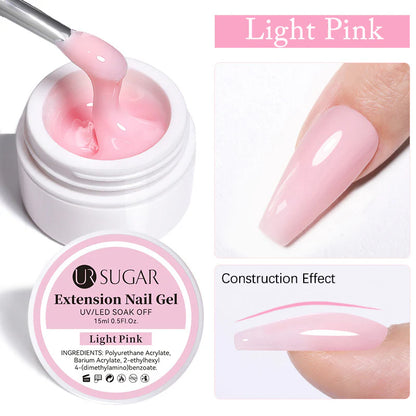 Ur Sugar Extension Nail Milky Color Gel Extension Light Pink 15ml