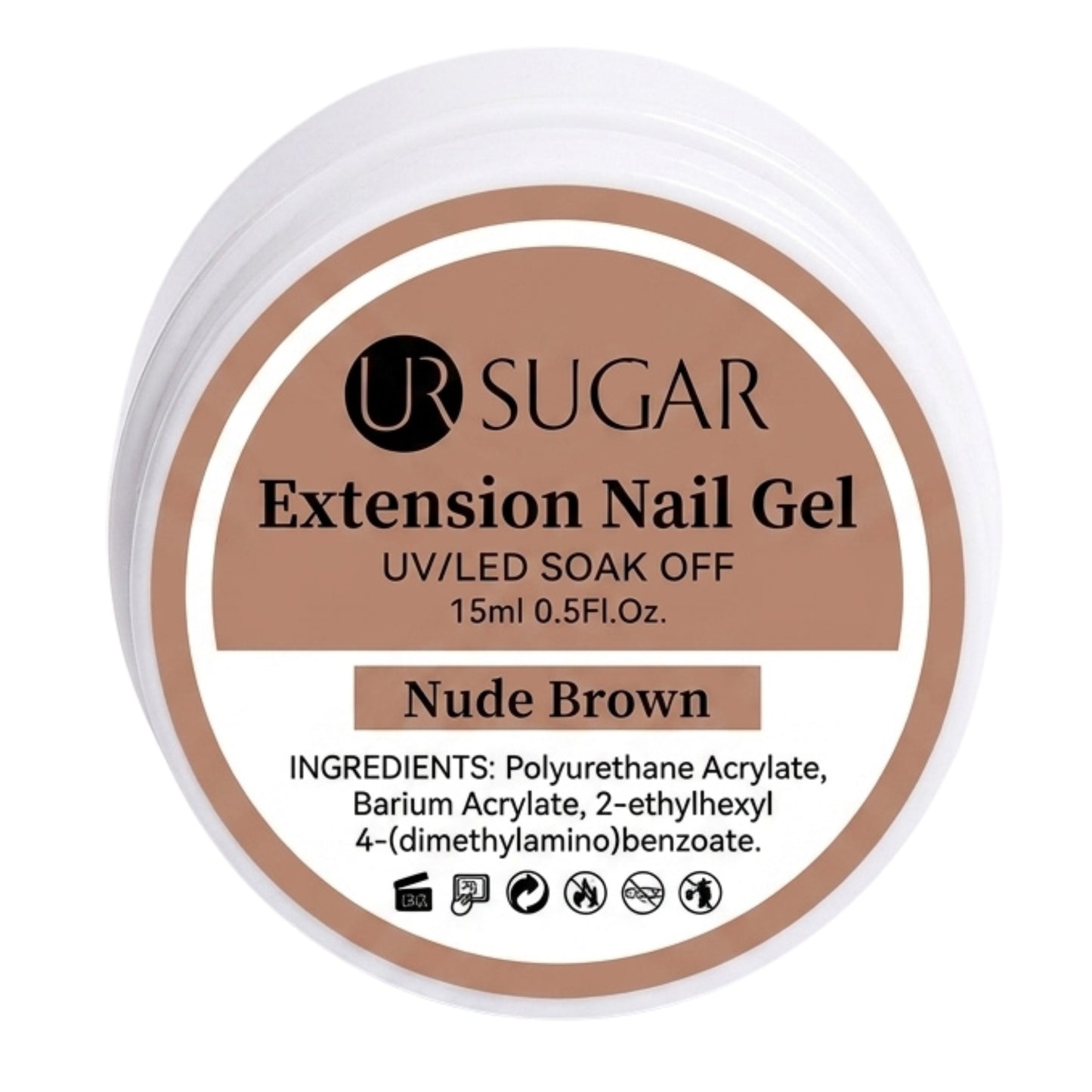 Ur Sugar Extension Nail Milky Color Gel Extension Nude Brown 15ml