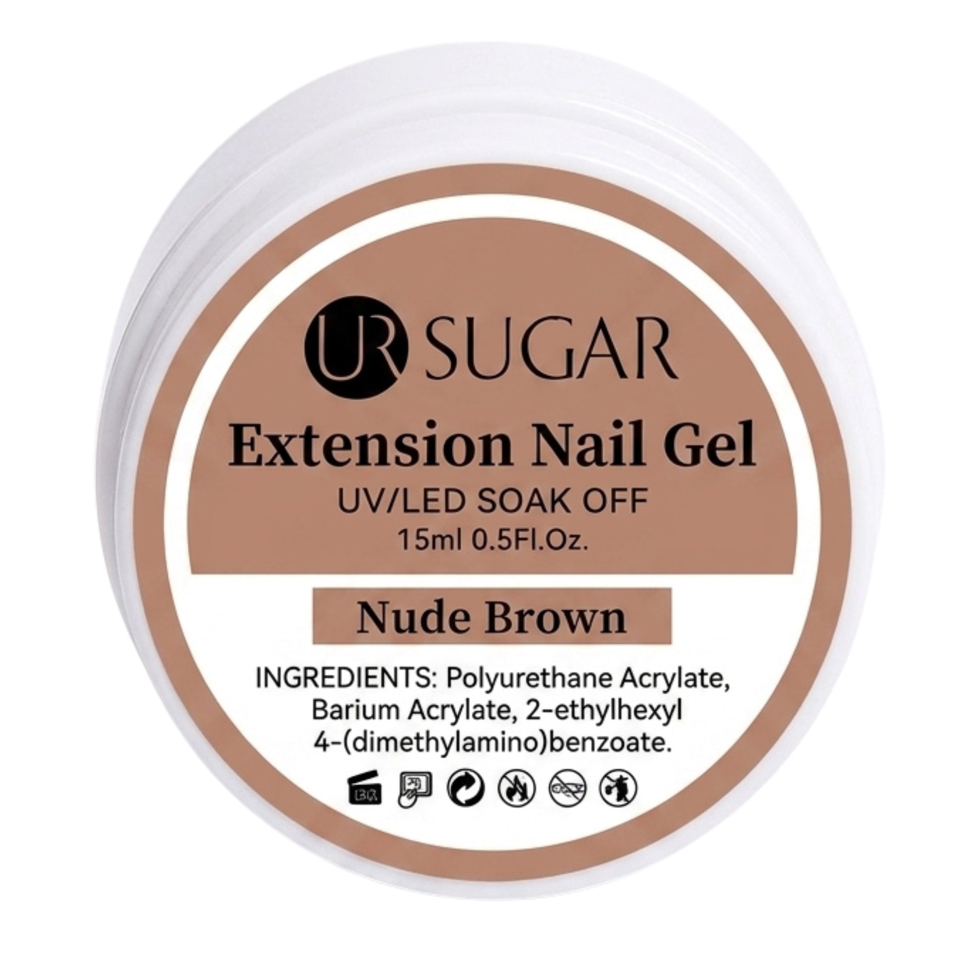 Ur Sugar Extension Nail Milky Color Gel Extension Nude Brown 15ml