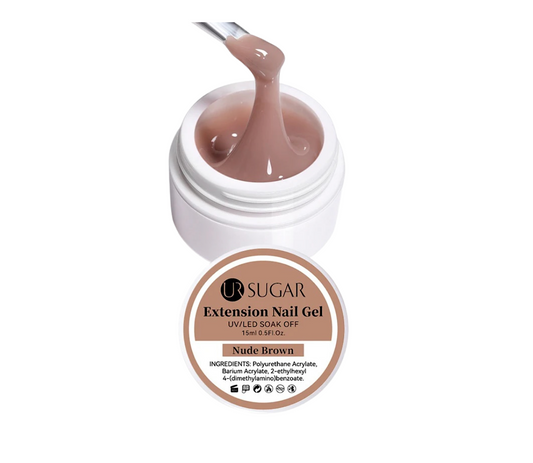 Ur Sugar Extension Nail Milky Color Gel Extension Nude Brown 15ml
