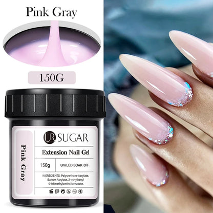 Ur Sugar Extension Nail Milky Color Gel Extension Pink Gray 150g 