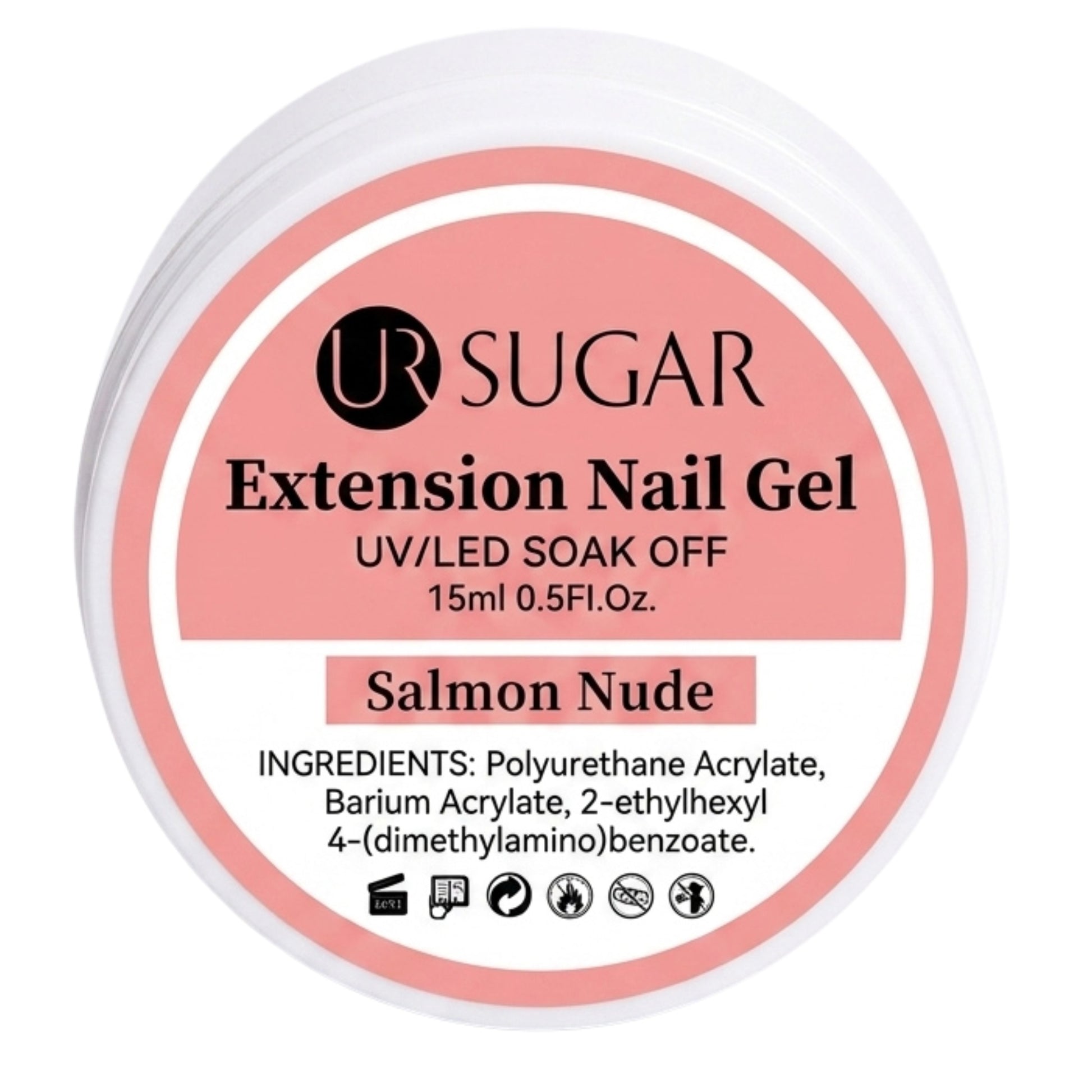 Ur Sugar Extension Nail Milky Color Gel Extension Salmon Nude 15ml