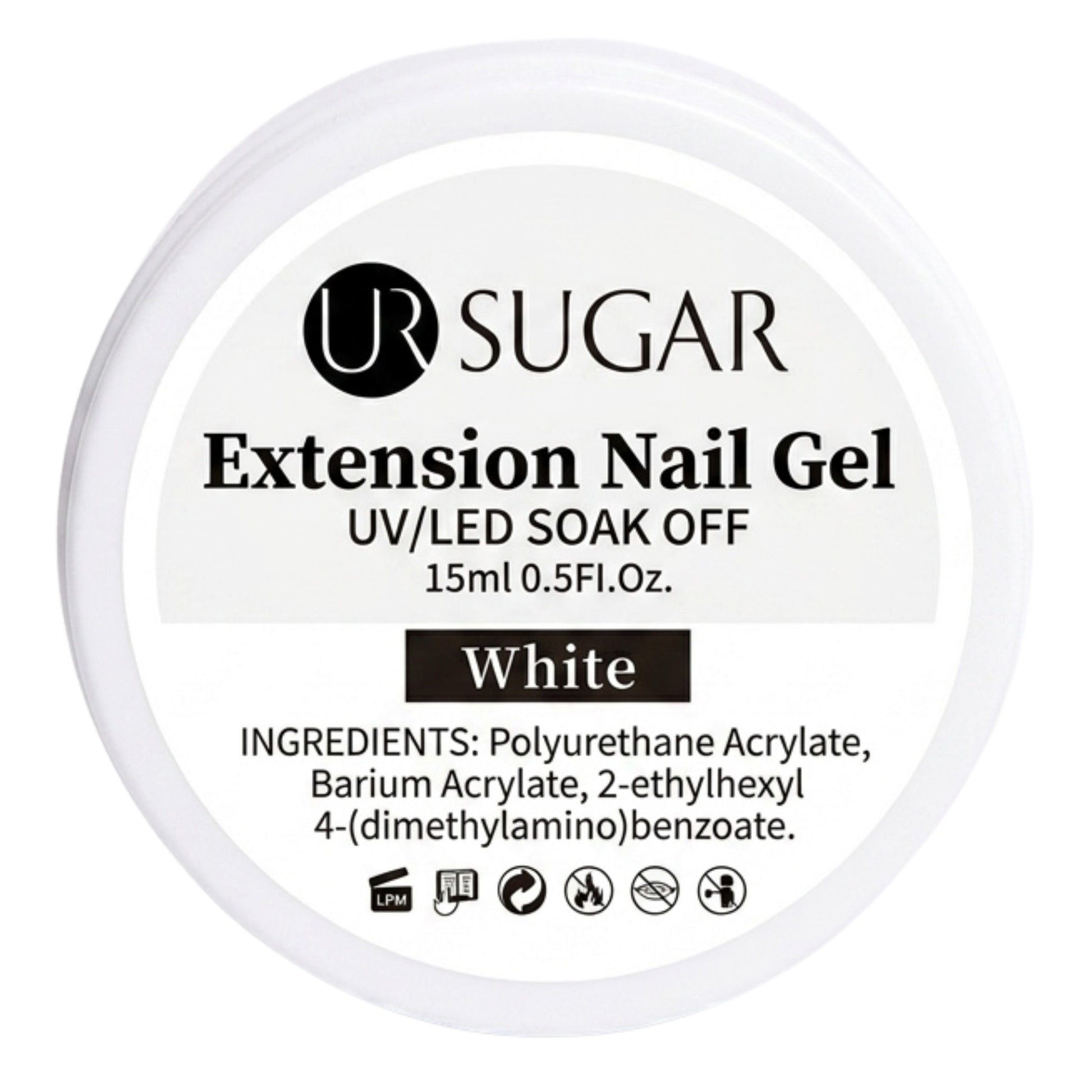 Ur Sugar Extension Nail Milky Color Gel Extension White 15ml