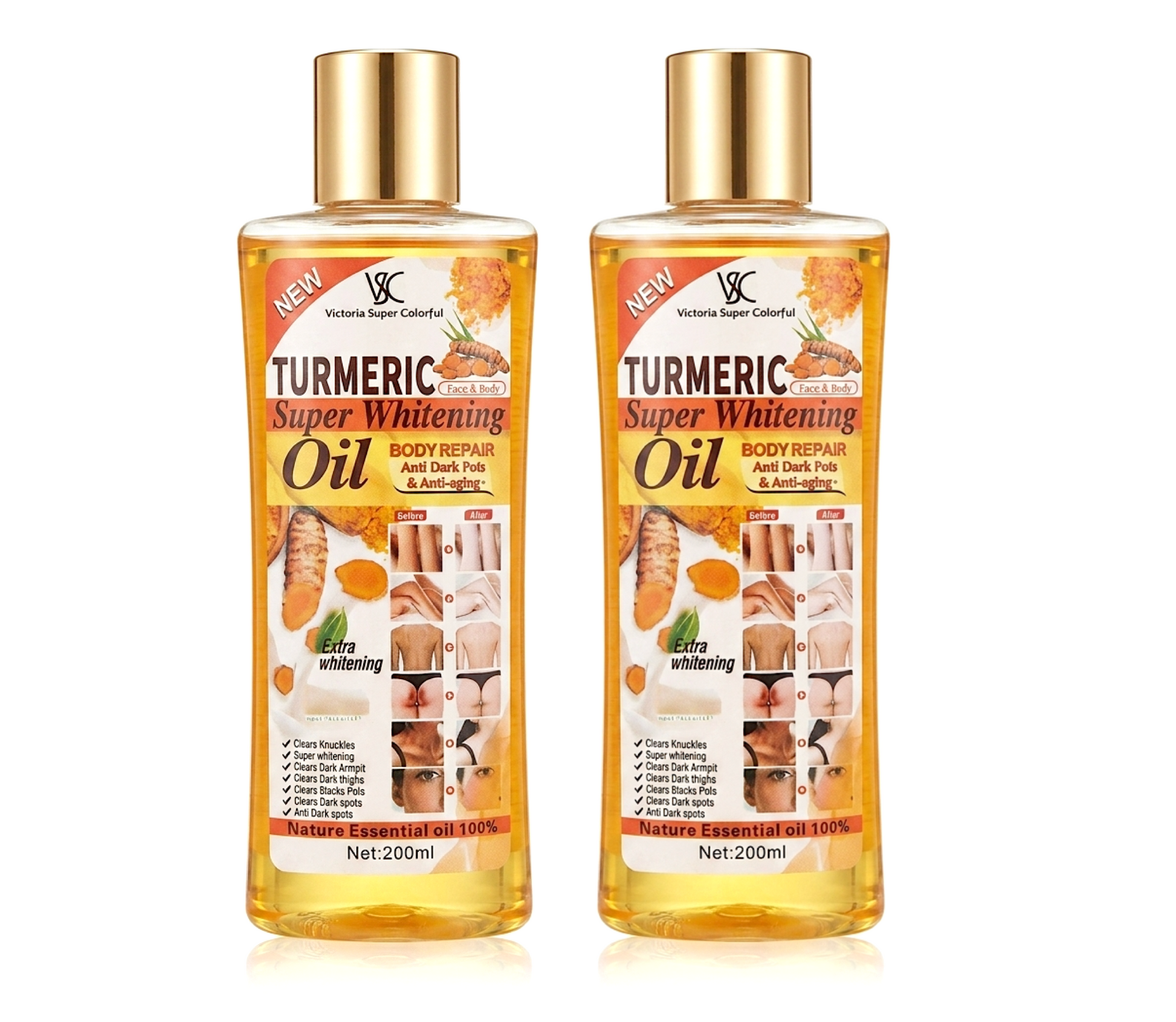 VSC Turmeric Super Whitening Body Repair Oil 200ml (2pc)
