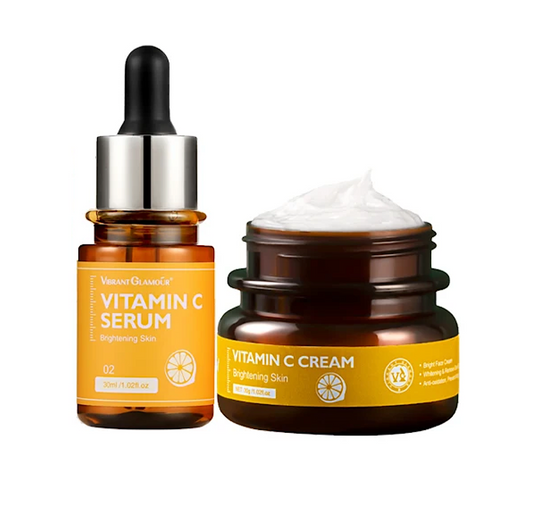 Vibrant Glamour Vitamin C Serum and Cream Brightening Skin 30ml Duo