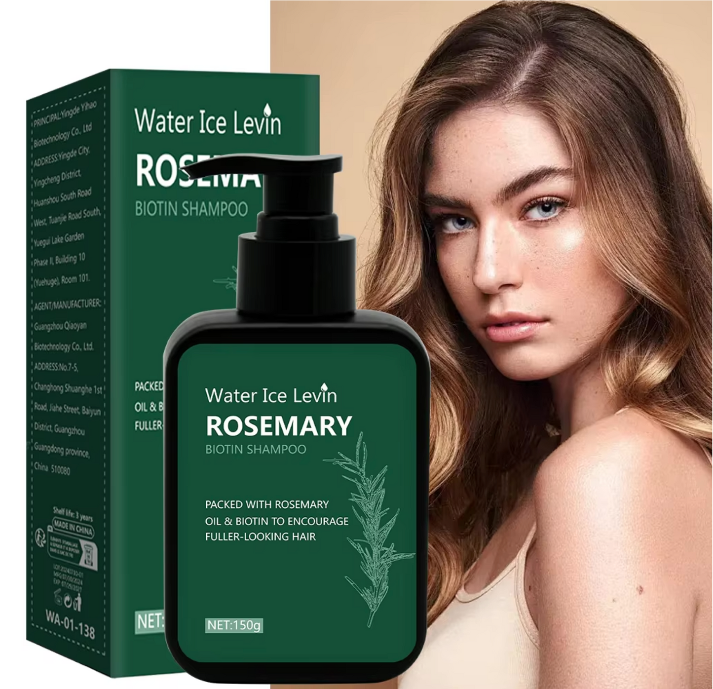 Water Ice Levin Rosemary Biotin Shampoo Fuller Hair 150g