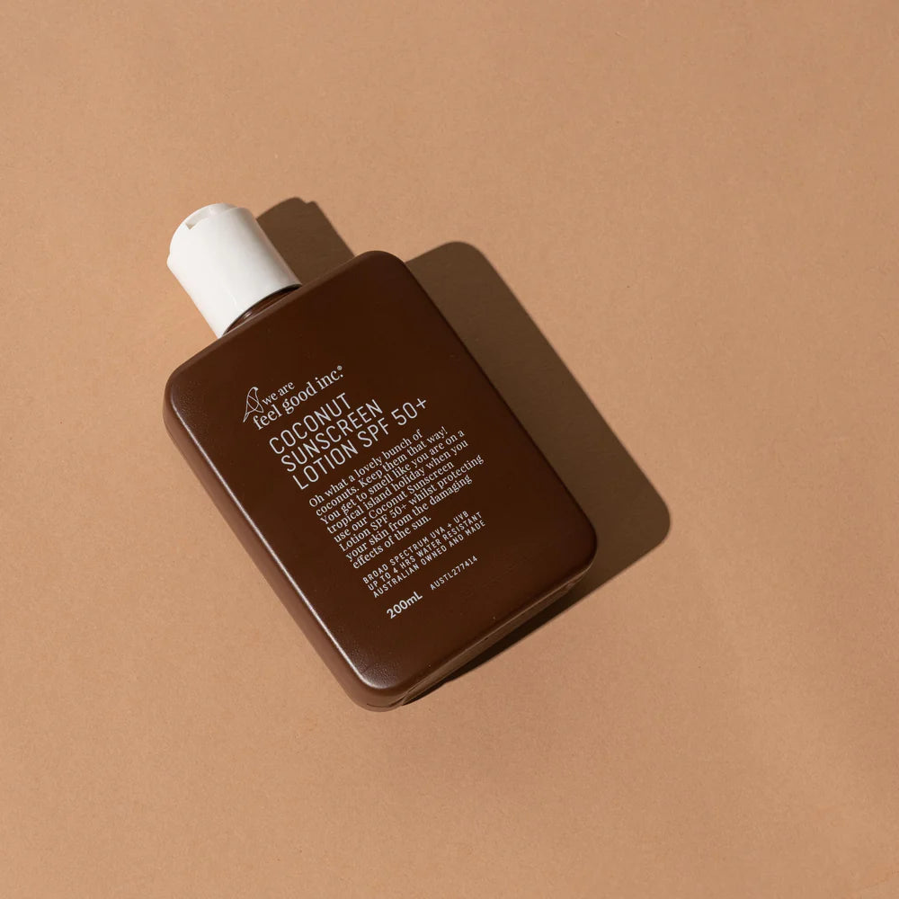 We Are Feel Good Inc Coconut Sunscreen Lotion SPF50+ 200ml 75ml