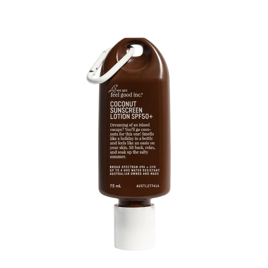 We Are Feel Good Inc Coconut Sunscreen Lotion SPF50+ 200ml 75ml