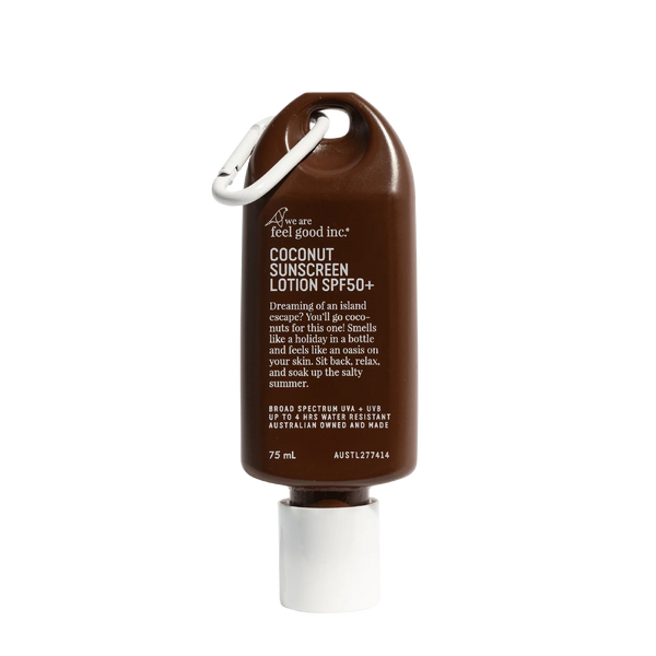 We Are Feel Good Inc Coconut Sunscreen Lotion SPF50+ 200ml 75ml