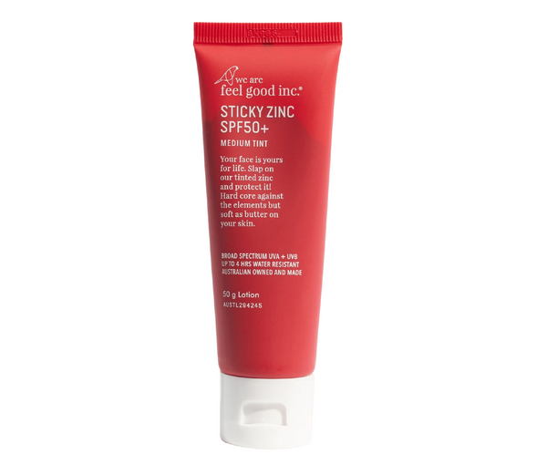 We Are Feel Good Inc Sticky Zinc medium Tint SPF50+ Lotion 50g