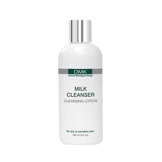 Without stripping the skin Milk Cleanser assists to loosen the debris deep within the pores while its herbal formulation helps to soothe reactive skin. Similar to DMK’s Deep Pore Cleanser formulation Milk Cleanser’s hydrolysing action and white oak bark works to open and clean out the pores of dead cell material and aids the skin’s natural ability to flush out toxins. This milky cleanser is ideal for fragile, lipid-dry or reactive skins such as those prone to eczema or dermatitis. The botanical extracts hel