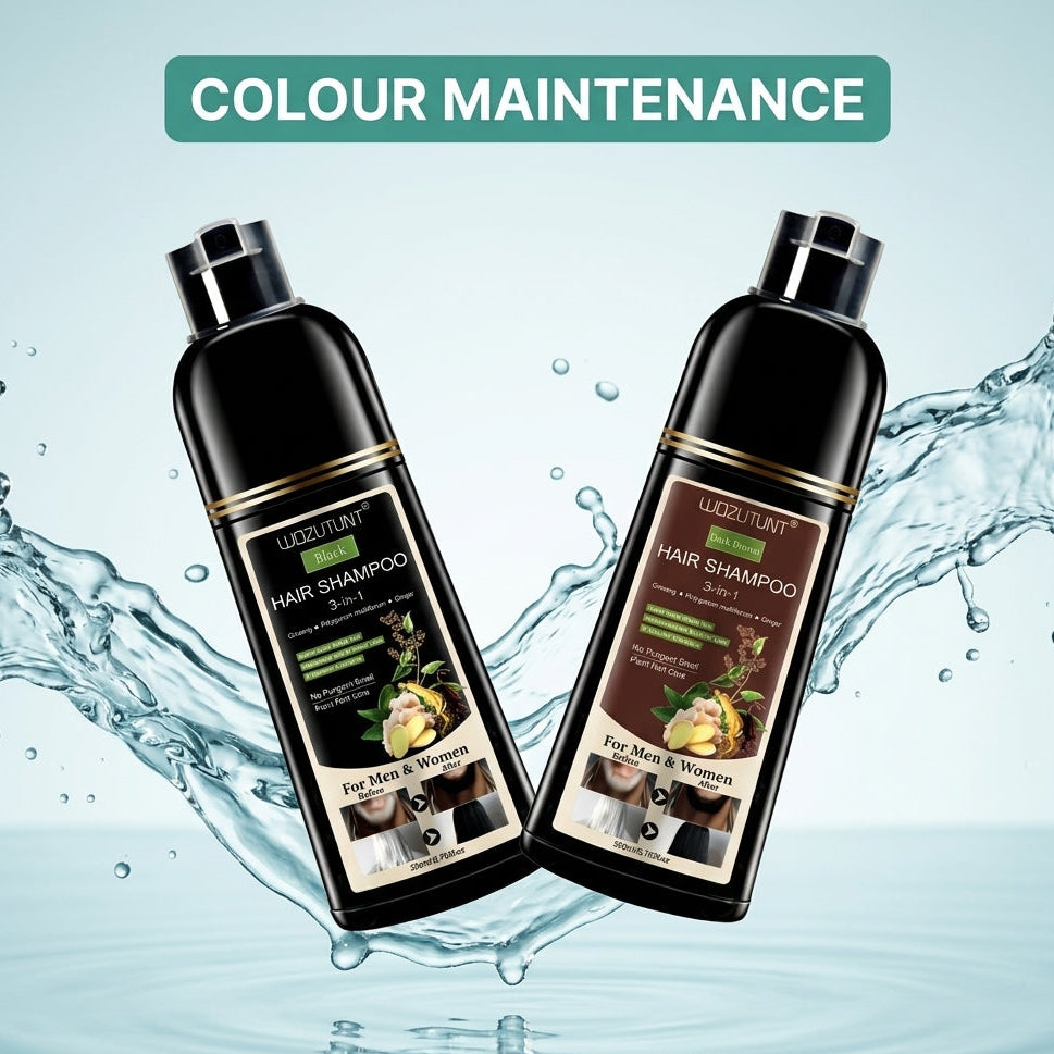 Wozutunt Cover Grays Black 3 In 1 Hair Dye Shampoo 200ml