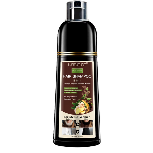 Wozutunt Dark Brown 3 In 1 Hair Dye Shampoo 200ml