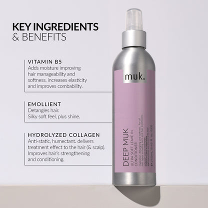 Muk Deep Ultra Soft Shampoo & Conditioner 1L + Leave In + Treatment (4pc)