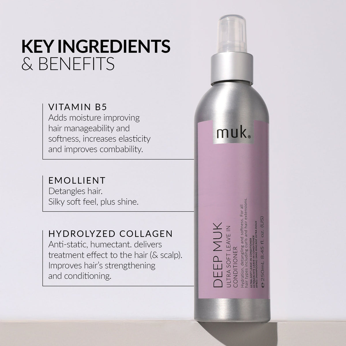 Muk Deep Ultra Soft Shampoo and Conditioner 300ml + Leave In Conditioner (3pc)