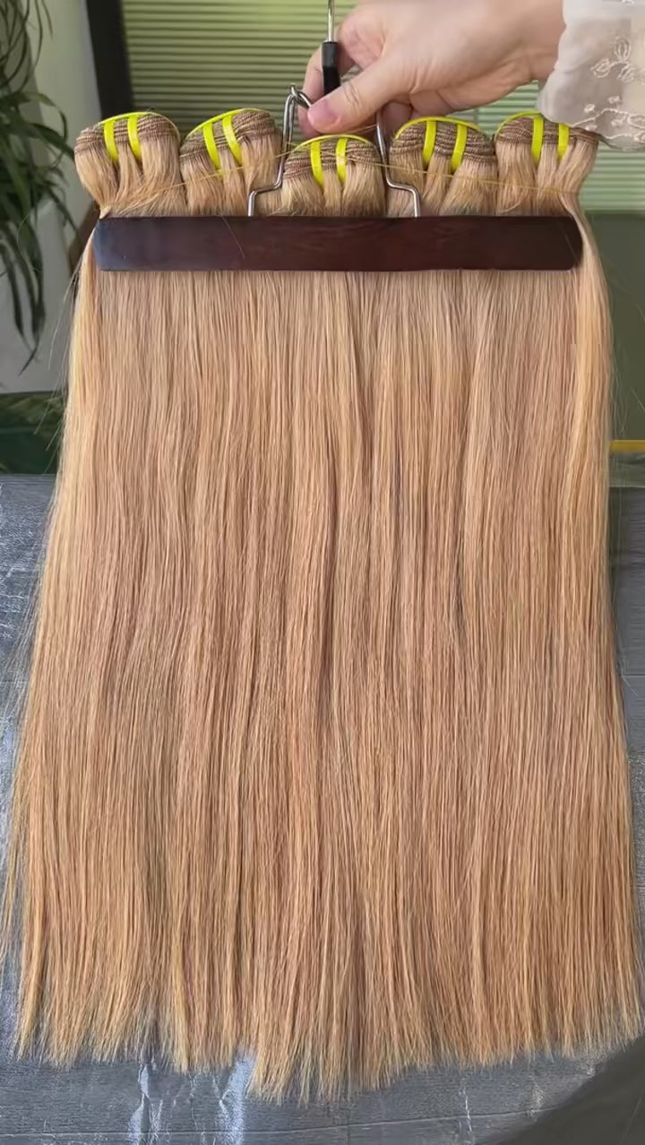 Honey Blonde Vietnamese Double Drawn Straight 100% Human Hair Bundles 100g