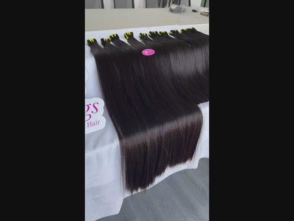 Raw Vietnamese Super Double Drawn Straight 100% Virgin Human Hair Bundles 100g