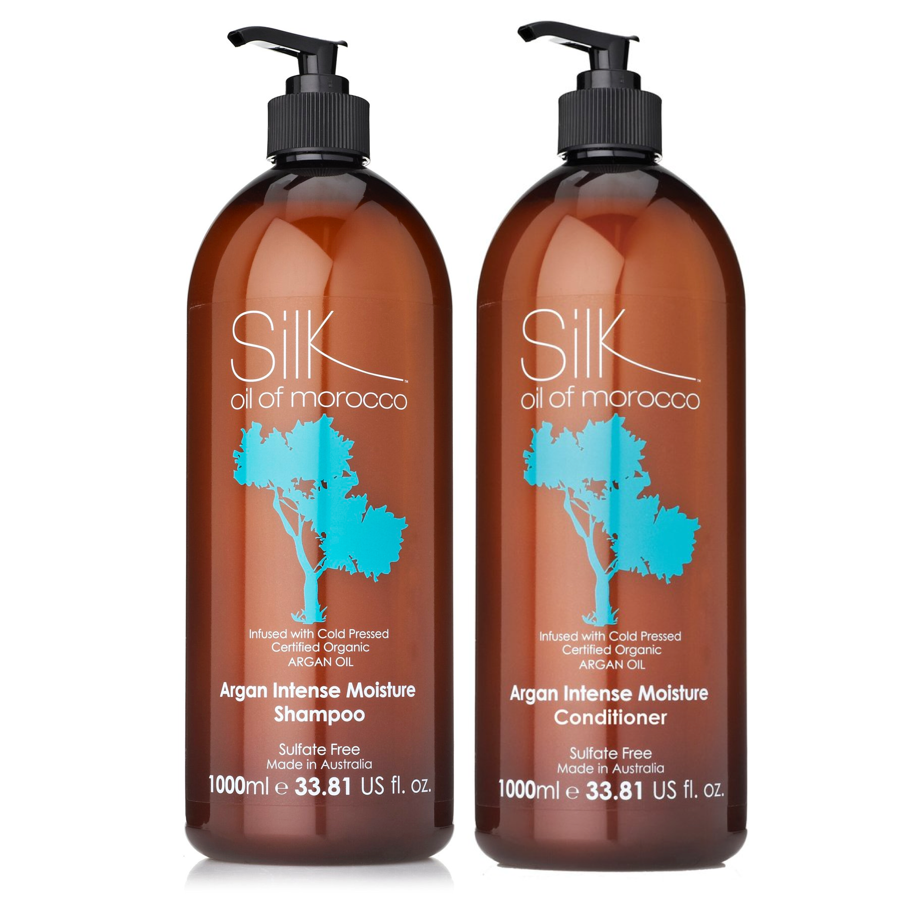 Silk Oil of Morocco Argan Intense Moisture Shampoo and Conditioner 1000ml